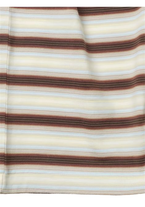 t-shirt man brown AURALEE | A26ST02GJFADE BROWN STRIPE